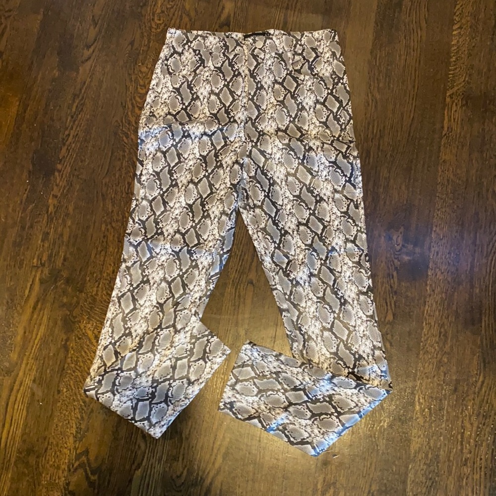 pretty little thinf snake print leather pant
